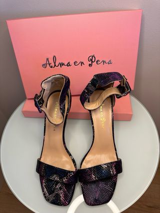 NUEVAS Alma en Pena Tacón Animal Print 37 Fiesta