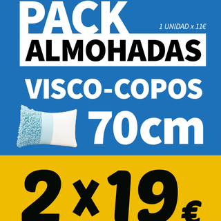 Pack 2 Almohadas Visco-copos 70cm