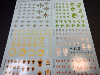 Chaos Space Marines Transfer Sheet Warhammer 40k