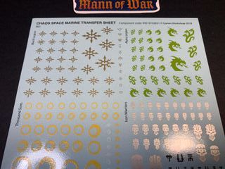 Chaos Space Marines Transfer Sheet Warhammer 40k