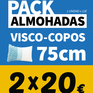 Pack 2 Almohadas Visco-copos 75cm