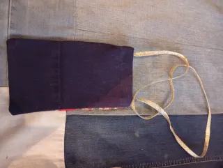 Bolso tela fallera rojo y dorado