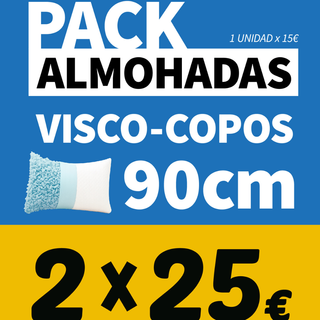 Pack 2 Almohadas Visco-copos 90cm