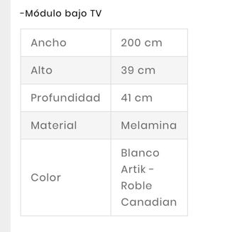 Mueble TV y Estantería Madera y Blanca