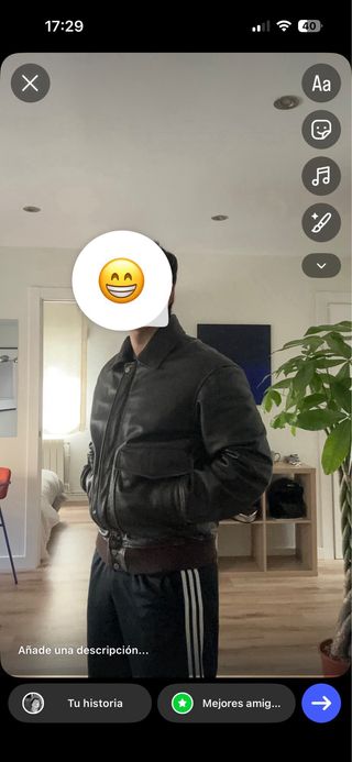 Chaqueta aviador de piel de ZARA