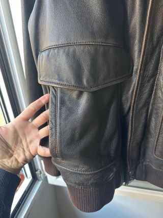 Chaqueta aviador de piel de ZARA