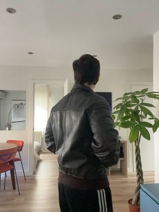 Chaqueta aviador de piel de ZARA