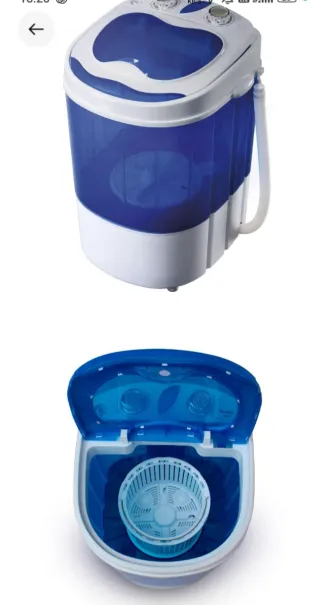 Lavadora Portátil Azul y Blanca
