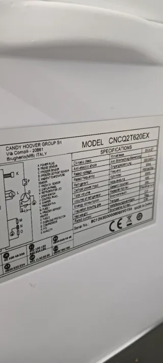 Nevera combi con tara nueva Candy plateada