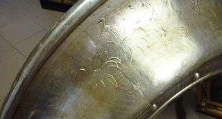 Specchio rotondo foglia oro e argento