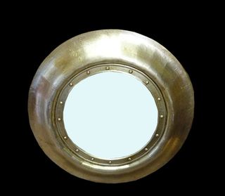 Specchio rotondo foglia oro e argento