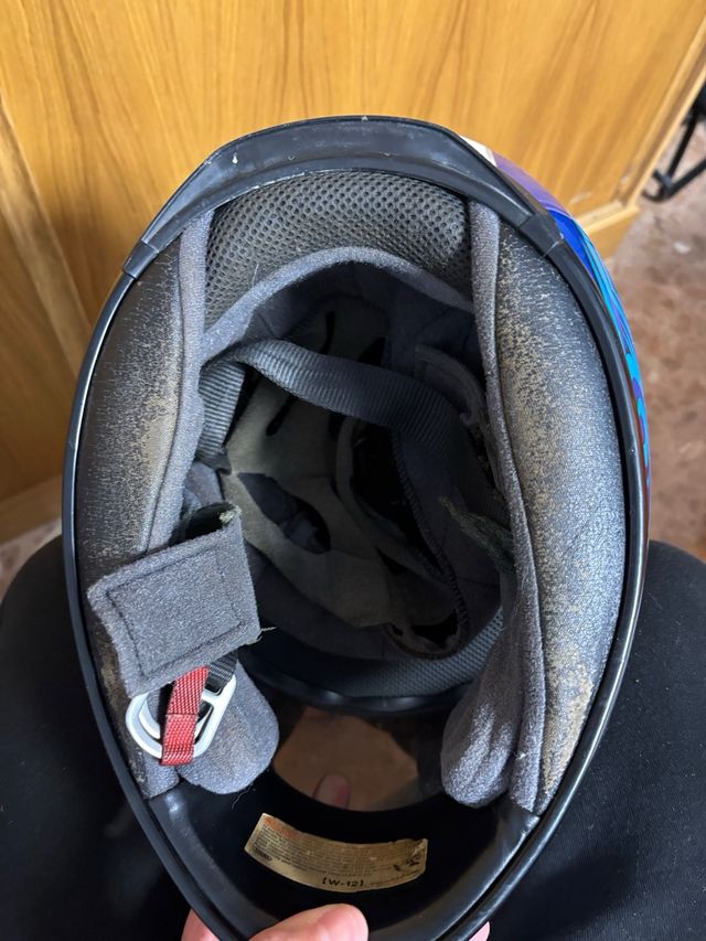 Casco Moto Shoei Azul y Blanco