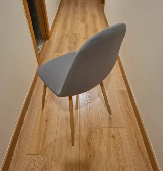 6 Sillas Comedor Acolchadas Gris