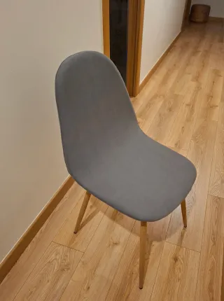 6 Sillas Comedor Acolchadas Gris