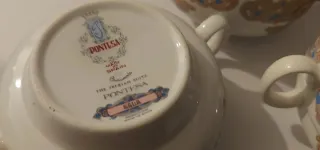 Juego 5 Tazas y platos Consomé Vintage Pontesa