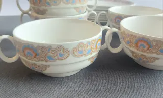 Juego 5 Tazas y platos Consomé Vintage Pontesa