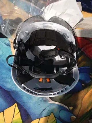 Casco Moto/Bici Blanco con Visera