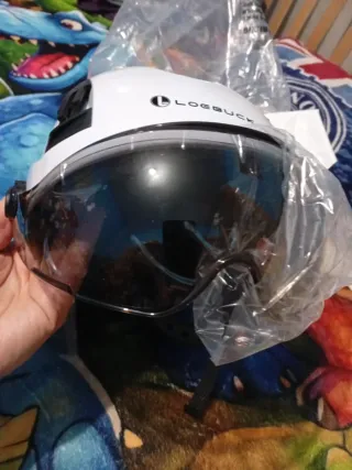 Casco Moto/Bici Blanco con Visera