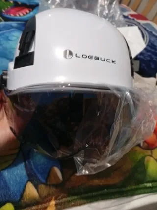 Casco Moto/Bici Blanco con Visera