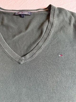 Maglione Tommy Hilfiger V-Neck Verde L