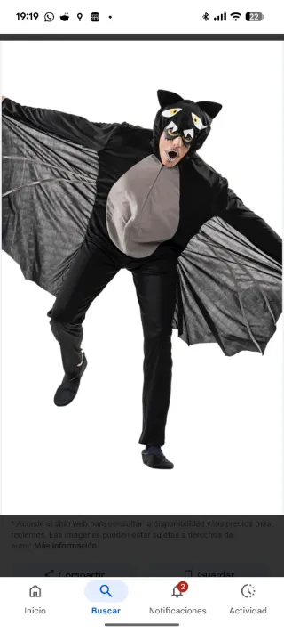 Disfraz Murciélago Adulto Talla Única