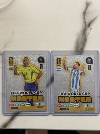 Cromos Panini FIFA World Cup Master Ronaldo y Mess