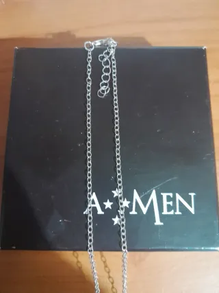 Collana uomo con croce nera e argento