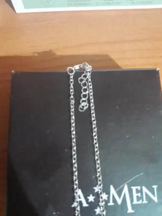 Collana uomo con croce nera e argento