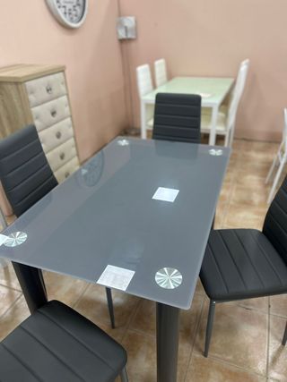 Mesa comedor 4 sillas gris moderno - Nuevo