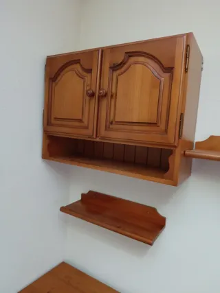 Mueble de salón modular madera y cristal