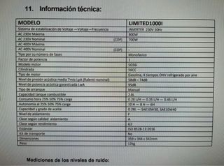 Generador Eléctrico Inverter 800W