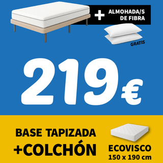 Base Tapizada + Colchón Ecovisco 150x190