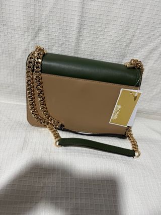 Bolso Michael Kors verde y beige