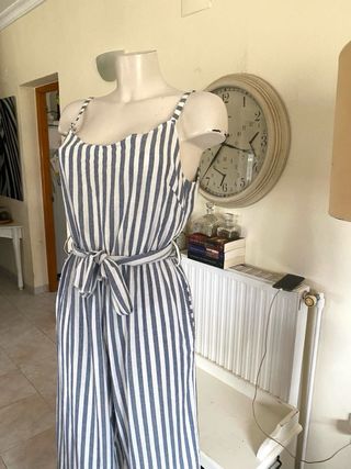 Mono Riviera Chic Lino Algodón Rayas