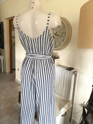 Mono Riviera Chic Lino Algodón Rayas