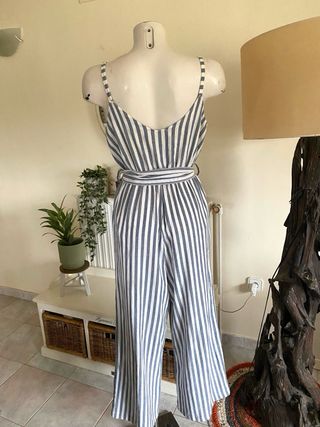 Mono Riviera Chic Lino Algodón Rayas