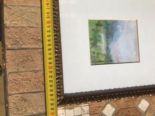 Cuadro acuarela paisaje montañoso