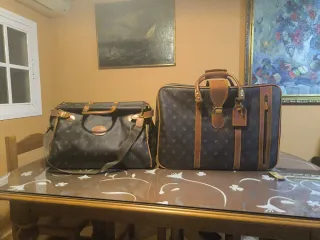 Maletas Vintage Cuero Marrón y Negro,acepto oferta