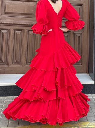 Traje de Flamenca Rojo Talla 3840