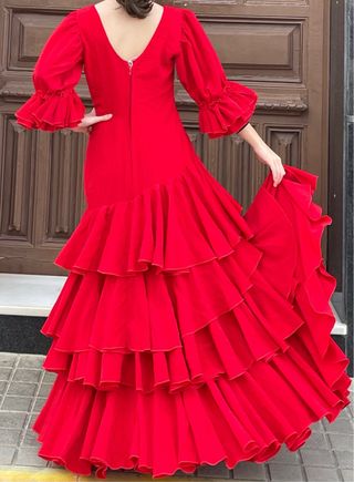 Traje de Flamenca Rojo Talla 3840