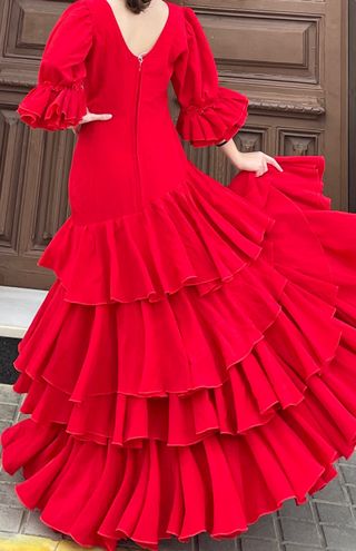 Traje de Flamenca Rojo Talla 3840