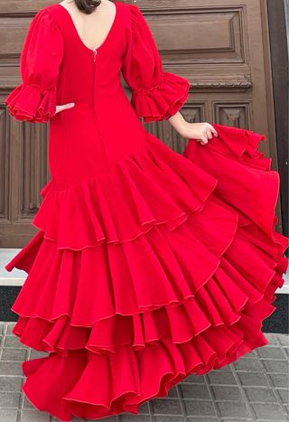 Traje de Flamenca Rojo Talla 3840