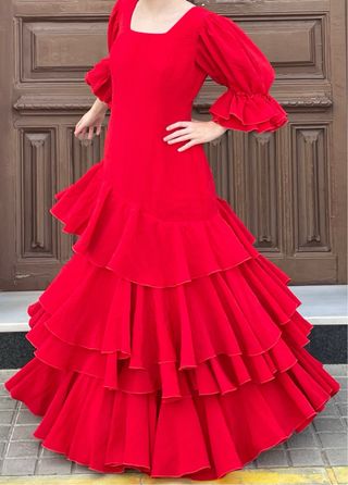 Traje de Flamenca Rojo Talla 3840