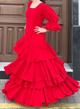 Traje de Flamenca Rojo Talla 3840