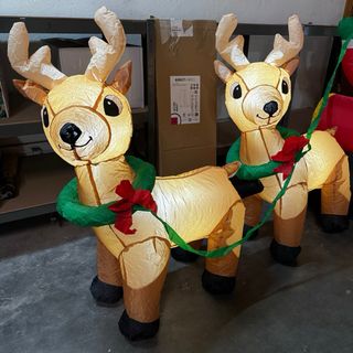 Papá Noel inflable HOMCOM con trineo