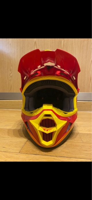 Casco Motocross Niño Rojo y Amarillo