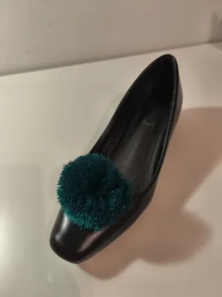 Pompón para zapatos verde