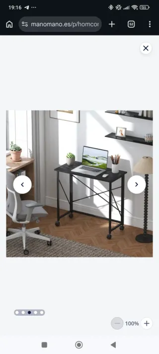 Mesa escritorio plegable negra