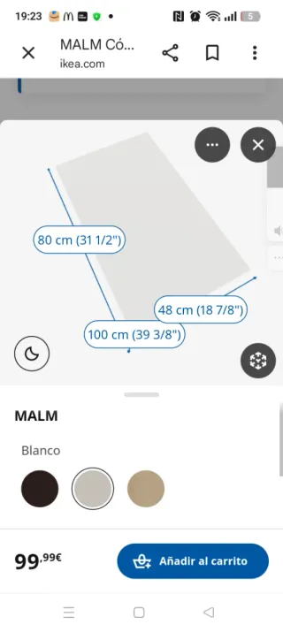 Cómoda Malm Ikea Negra-Marrón.