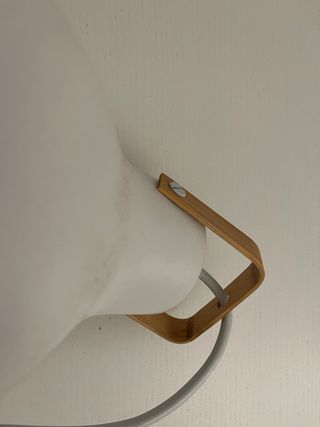 2 Lámparas Techo Cerámica Blanca con detalle Roble